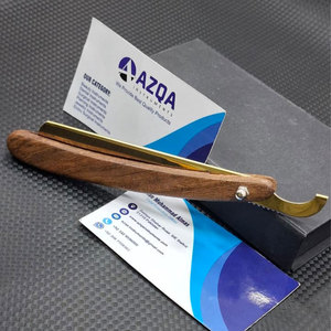 Rasoir droit turc en acier durable avec manche en bois, logo personnalisé, pour salon de coiffure - Product Image 5