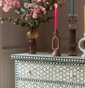 Elegante mesa de consola con incrustaciones de hueso, perfecta para el hogar o la oficina, elegante consola con incrustaciones de hueso, decoración de su hogar con un costo asequible - Product Image 6