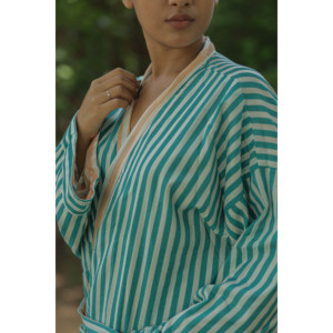 Women's Reversible Cotton <b>Kimono</b> Robe Lightweight Boho Loungewear with Pockets Spa <b>Beach</b> Resort Outfit Breathable One Size - Product Image 1
