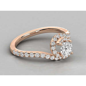 10K Gold Lab Grown Diamond Ladies <b>Ring</b> Handmade Geometric Cluster Jewelry for Engagement Oval Pure Gold IGI Certified Setting - Product Image 2