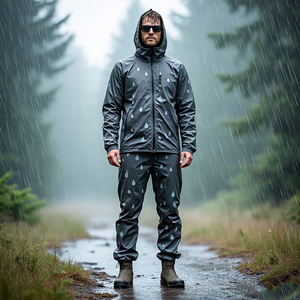 Traje cortavientos de gran tamaño para hombre, chándales de senderismo impermeables ligeros para niños, chándal cortavientos de estilo callejero para exteriores para hombre - Product Image 4