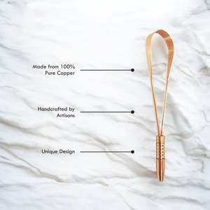 Handcrafted Copper Tongue Cleaner For Adults Following Ancient Wellness Practices And Healthy Lifestyle Choices - Product Image 2