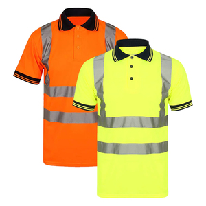 T-shirt de travail de sécurité haute visibilité réfléchissant ANSI Classe 1 imperméable pour la construction, logo personnalisé, séchage rapide, polo à manches courtes - Product Image 1