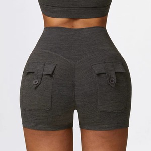 Shorts de sport sans couture pour femmes en gros personnalisés, respirants, pour la course à pied, la salle de sport, le yoga, shorts sans couture avec effet push-up - Product Image 3