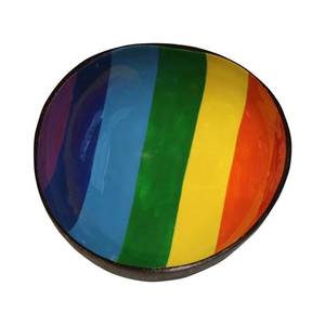 Ensaladera de cáscara de coco colorida personalizada con logotipo pintado a mano, plato ecológico, cuchara, precio competitivo - Product Image 3