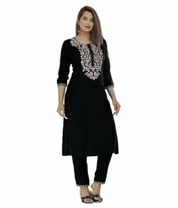 New Arrival 100% Cotton Embroidery kurti set For Women Direct Factory Price Traditional Women's Fashion Kurti In Bulk