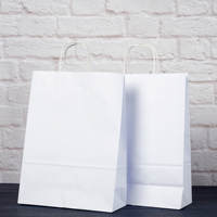 Bolsas de Papel Kraft con Logotipo Personalizado, Impresión Digital, Asas de Cuerda de Algodón, Reciclables, Estilo Clásico, Promoción para Supermercados