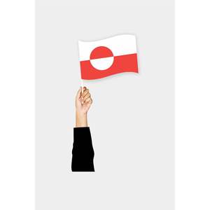 Bandera de Mano Personalizada de Groenlandia, Impresión Digital, Material de Algodón o Seda para Diversas Ocasiones - Product Image 1