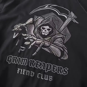 แจ็คเก็ตบอมเบอร์ฮิปฮอปผู้ชาย, เสื้อแจ็กเก็ตบอมเบอร์มีคอตั้งมีหลายกระเป๋าโลโก้ด้านหน้ากันน้ำสำหรับใส่ทำงาน - Product Image 4