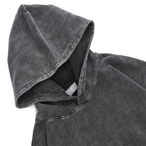 Sweat à capuche vintage délavé à l'acide pour hommes avec logo personnalisé pull en coton Style automne Hip Hop vente en gros d'impression numérique - Product Image 4