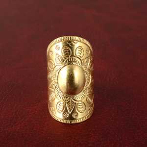 Latest Design Tribal Floral <b>Ring</b> Boho Brass <b>Rings</b> Women 18k Gold Plated Ethnic Sunburst Wide Band <b>Ring</b> Statement Wholesale - Product Image 1