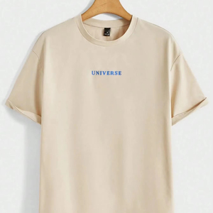 T-shirt pour homme en coton décontracté à manches courtes avec un motif amusant « Croyez en vous-même » de l'univers, respirant, ample et surdimensionné - Product Image 2