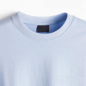 Camiseta de algodón 100% con cuello redondo para hombre, alta calidad, personalizable, holgada, patrón sólido, tejido de punto, estampado, fabricante informal - Product Image 3