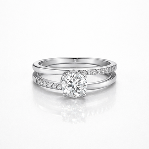 แหวนหมั้นเพชรโมอิสซาไนต์ทรงกลม ทอง 9K สไตล์หรูหราและสง่างาม - Product Image 4