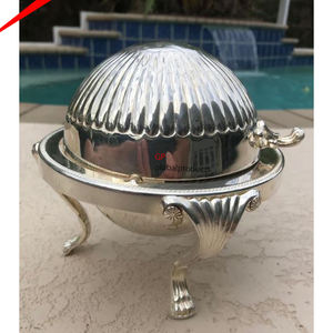 Fancy Round Metal Chaffing Food Warmer with Designer <b>Stand</b> Chaffing Dish for Wedding - Product Image 6