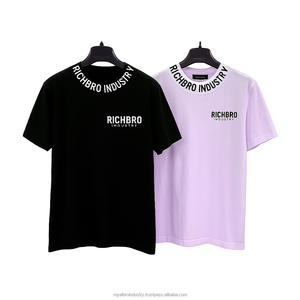 T-shirt court Boxy surdimensionné High Street pour hommes Tissu tricoté respirant de haute qualité à épaules tombantes personnalisable - Product Image 4