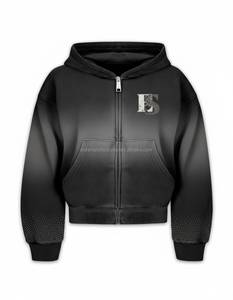 Sudadera con cremallera gruesa de invierno de primera calidad 420 GSM forro polar pesado suave cepillado interior color negro logotipo personalizado impresión básicos sudaderas con capucha - Product Image 1