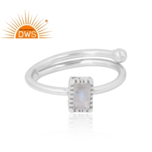 Anillo de piedras preciosas de Luna arcoíris Natural de Plata de Ley 925, joyería personalizada para mujer, regalo para ella - Product Image 3