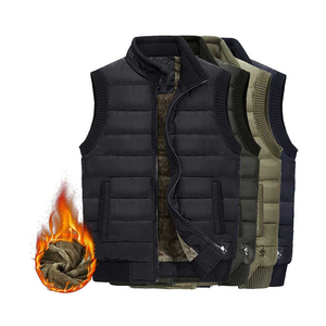 Chaleco para hombre, ropa exterior, chalecos acolchados de invierno holgados gruesos con cremallera de Color sólido con relleno de poliéster para mujer con logotipo personalizado - Product Image 2