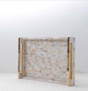 Bandeja de madera para servir alimentos con fregona, bandeja para servir té y café de forma redonda hecha a mano para uso en el hogar y el Hotel - Product Image 6