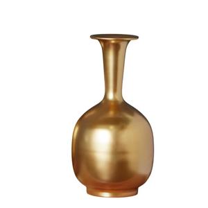 Jarrón de Metal dorado de cuello largo, elegante soporte de flores decorativo alto para el hogar y la decoración de eventos, fines de regalo hechos a mano de La India - Product Image 6