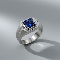 Bague de mariage pour homme en or blanc 14 carats avec sertissage à griffes certifié, coupe baguette, bijoux fins en pierres précieuses, design minimaliste de luxe, OEM