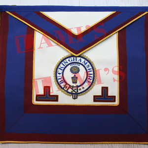 Tablier de déshabillage provincial de marque avec insigne de tablier Tablier d'insigne maçonnique en cuir d'agneau de conception personnalisée - Product Image 2