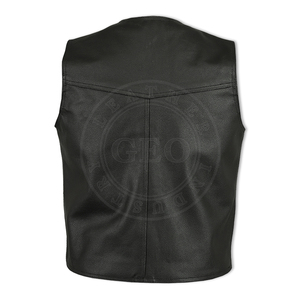 Gilet en cuir véritable pour motards OEM avec plusieurs poches - Product Image 6
