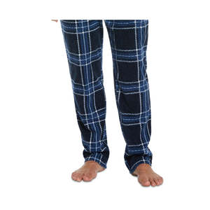 Pantaloni da pigiama in pile testurizzato a quadri blu Chevron da uomo Perry Ellis Portfolio XL - Product Image 5