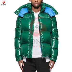 Outdoor Men's Winter Streetwear <b>Canvas</b> Puffer <b>Jacket</b> with Stand Collar Custom Logos and Front Designs Windproof & Breathable - Product Image 1