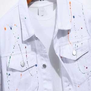 La mejor chaqueta vaquera para hombre, elegante, lavado de invierno, azul claro, venta al por mayor, Chaquetas vaqueras, ropa de calle de moda, chaqueta vaquera única de Hip Hop - Product Image 5