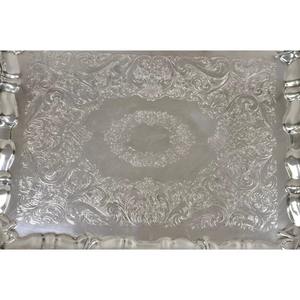 Bandeja Festoneada Plateada Coleccionable, Bandeja de Servir Festoneada de Estilo Victoriano Plateada Inglesa Vintage - Product Image 5