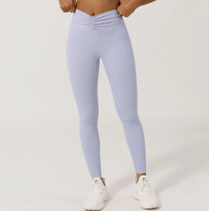 Leggings Deportivos de Verano para Mujer, de Alta Calidad, Sólidos, Transpirables, Sin Costuras, de Cintura Alta, con Logotipo Personalizado, Pantalones Deportivos Casuales para Correr - Product Image 4