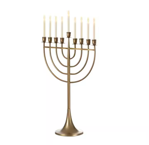 Menorah ขาตั้งเทียนเก้าสาขาดีไซน์โลหะตกแต่งสูงนิกเกิลเงางามการออกแบบโดยการตกแต่ง impex - Product Image 5