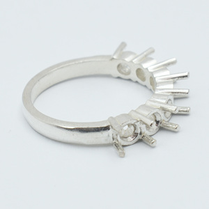 Bán buôn 925 sterling Silver Semi Mount DIY prong thiết lập <span class=keywords><strong>7</strong></span> đá vòng 4 mét đồ trang sức trống làm cho tất cả các kích cỡ có sẵn Ấn Độ mới - Product Image 3