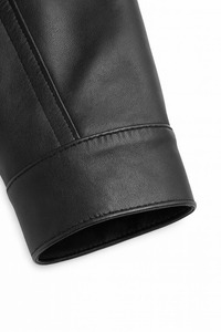 VAQUERO SEEP VINTAGE BLACK Slim Fit Biker HIGH STREET Style <b>Stand</b> Waterproof Breathable Zipper Hooded Premium Quality Winter - Product Image 6