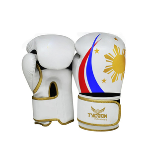 Guantes de boxeo de cuero auténtico/PU con logotipo personalizado, bolsa Muaythai, guantes de kick boxing, guantes de boxeo de alta densidad de varias capas - Product Image 1