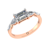Penjualan paling laris 14K emas padat asli Lab tumbuh berlian cincin timur barat pengaturan perhiasan bagus untuk wanita hadiah produsen OEM