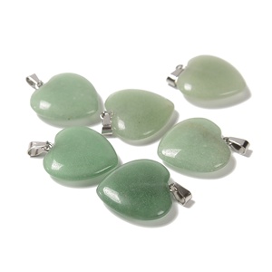 Прозрачный розовый кварц зеленый авантюрин нефрит яшма черный обсидиан Опалит лабрадорит кулон в форме сердца для изготовления ювелирных изделий 20 мм - Product Image 5