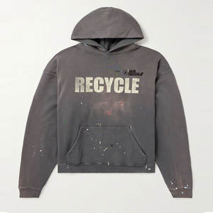 เสื้อฮู้ดดี้ผู้ชายผ้าฝ้าย 100% คุณภาพสูง ดีไซน์เองได้ สไตล์ลำลอง ไซส์ใหญ่ สำหรับฤดูหนาว แบบเรียบง่าย สไตล์วินเทจ - Product Image 1