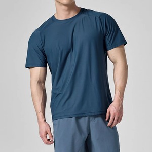 Logo personnalisé plaine vierge respirant Gym Ftiness T-Shirt séchage rapide 85% polyester 15% Spandex décontracté Fit T-Shirt pour hommes - Product Image 5