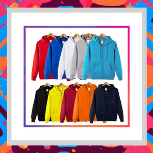 Sweat-shirts à capuche en coton 100% respirant pour hommes, grande taille, hiver, tricotés, personnalisables avec broderie et impression, fermeture éclair - Product Image 3