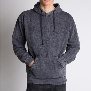 Sweat à capuche personnalisé respirant, imperméable et doublé, effet délavé, OEM, coupe oversize, en molleton polyester/coton, avec impression de logo et marque privée - Product Image 5