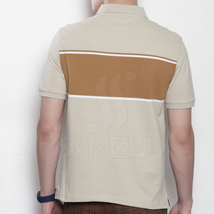 เสื้อยืดโปโลผ้าโพลีเอสเตอร์สำหรับผู้ชายผ้าคอตตอนแห้งเร็วระบายอากาศได้ดีสวมใส่สบายดีไซน์สีพื้นพิมพ์ลายถัก - Product Image 3