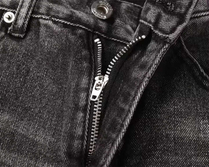 กางเกงยีนส์ผู้ชายสีดำระบายระบายได้ดีสไตล์ฮิปฮอปซักสีเข้ม - Product Image 5