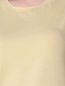 Camiseta básica de media manga de lona Beige estirable Premium ODM para mujer, Camiseta básica de verano para mujer, camiseta elástica Premium de talla grande - Product Image 3