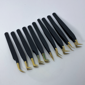 Pince à cils en acier inoxydable de qualité supérieure droite et incurvée - Product Image 2