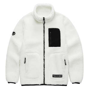 Veste en toile polaire pour la randonnée hivernale en plein air pour hommes, fermeture éclair à capuche, épaisse, chaude, respirante, logo frontal, haute qualité - Product Image 4