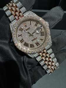 Reloj Digital con Diamante Artificial en Corte Pera |   Reloj de Pulsera de Acero Inoxidable de Lujo Plateado Completamente Engastado con Diamantes |   Moda Hip Hop Bling para Hombre - Product Image 5