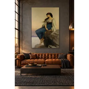 Impression sur toile Fida Jules Lefebvre Graziella assise sur les rochers - Product Image 4